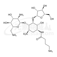 D-Streptamine,O-2,6-diamino-2,6-dideoxy-a-D-glucopyranosyl-(1®4)-O-[b-D-xylofuranosyl-(1®5)]-N1-(4-amino-1-oxobutyl)-2-deoxy-(9CI)