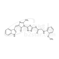 S-{5-[(4E)-4-(1H-indol-3-ylmethylidene)-2-methyl-5-oxo-4,5-dihydro-1H-imidazol-1-yl]-1,3,4-thiadiazol-2-yl} [(2-methoxyphenyl)amino]ethanethioate