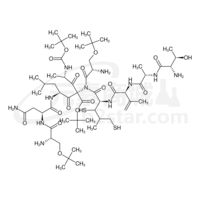 t-butyloxycarbonyl-cyclo(cysteinyl-t-butylseryl-asparaginyl-leucyl-t-butylseryl-t-butylthreonyl-cysteinyl)-valyl-leucyl-glycine