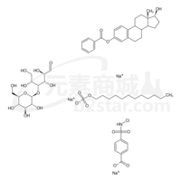 trisodium; 4-(chlorosulfamoyl)benzoate; dodecyl sulfate; [(13S,17S)-17-hydroxy-13-methyl-6,7,8,9,11,12,14,15,16,17-decahydrocyclopenta[a]phenanthren-3-yl] benzoate; (2R,3R,4R,5R)-2,3,5,6-tetrahydroxy-4-[(2S,3R,4S,5R,6R)-3,4,5-trihydroxy-6-(hydroxymethyl)t