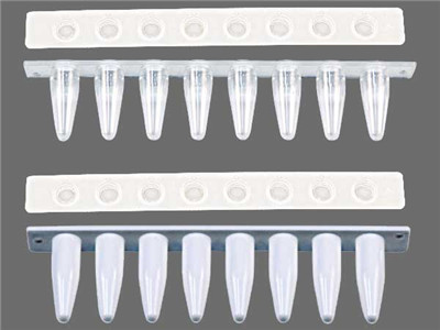 荧光定量PCR8联管&盖，200 μl，白色，灭菌